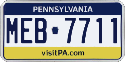 PA license plate MEB7711