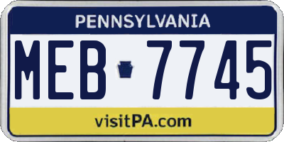 PA license plate MEB7745