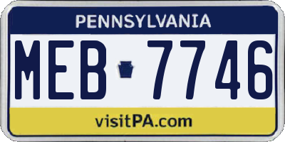 PA license plate MEB7746