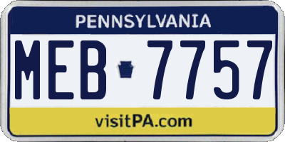 PA license plate MEB7757