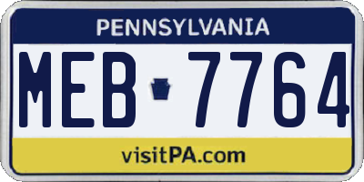 PA license plate MEB7764