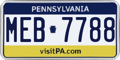 PA license plate MEB7788