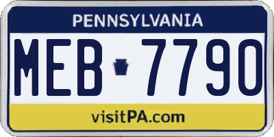 PA license plate MEB7790