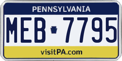 PA license plate MEB7795