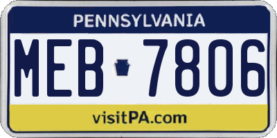PA license plate MEB7806