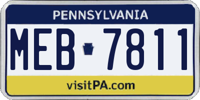 PA license plate MEB7811