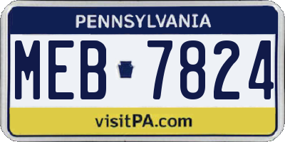 PA license plate MEB7824