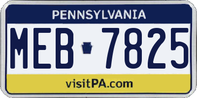 PA license plate MEB7825