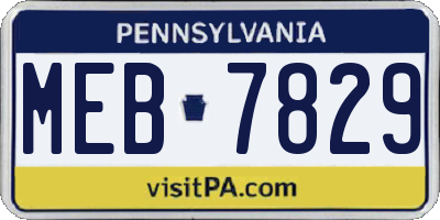 PA license plate MEB7829