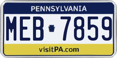 PA license plate MEB7859