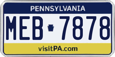 PA license plate MEB7878