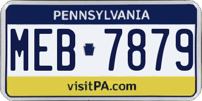 PA license plate MEB7879