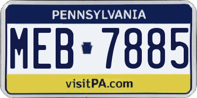 PA license plate MEB7885