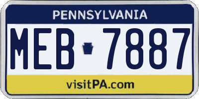 PA license plate MEB7887
