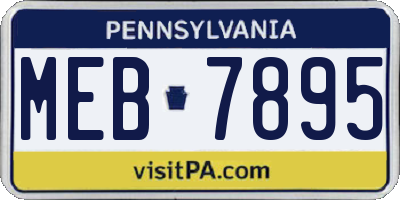PA license plate MEB7895