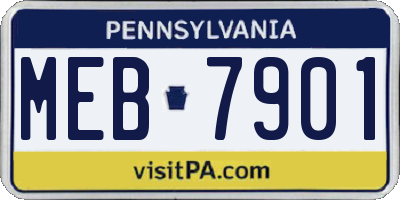 PA license plate MEB7901