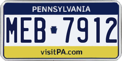 PA license plate MEB7912