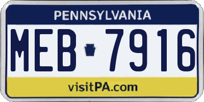 PA license plate MEB7916