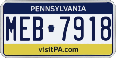 PA license plate MEB7918