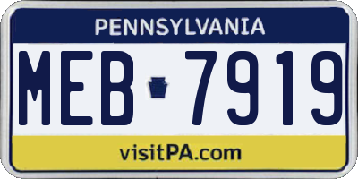 PA license plate MEB7919