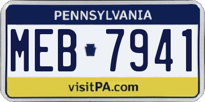 PA license plate MEB7941