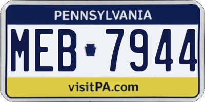 PA license plate MEB7944