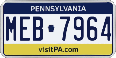 PA license plate MEB7964