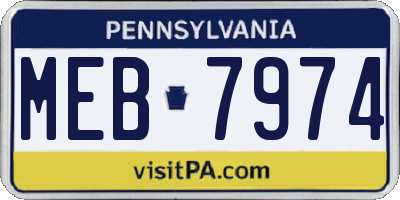 PA license plate MEB7974