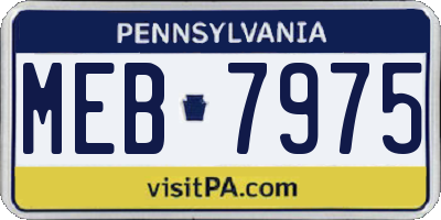 PA license plate MEB7975