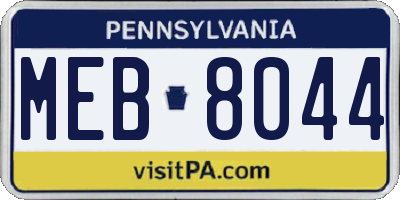 PA license plate MEB8044