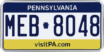 PA license plate MEB8048