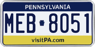 PA license plate MEB8051