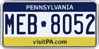 PA license plate MEB8052