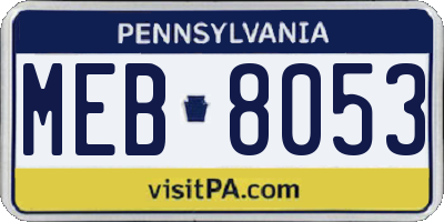 PA license plate MEB8053
