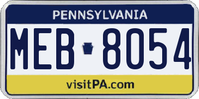 PA license plate MEB8054