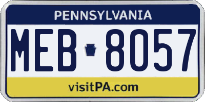 PA license plate MEB8057
