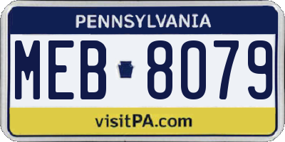 PA license plate MEB8079