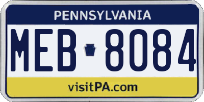 PA license plate MEB8084