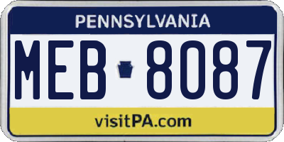 PA license plate MEB8087