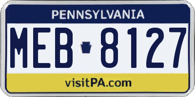 PA license plate MEB8127