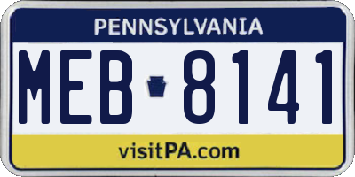 PA license plate MEB8141