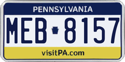 PA license plate MEB8157