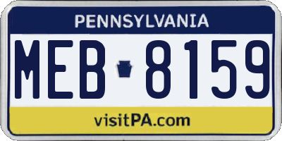PA license plate MEB8159