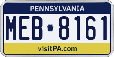 PA license plate MEB8161