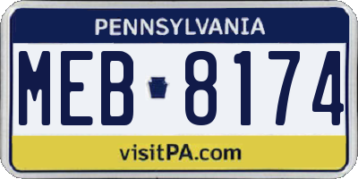 PA license plate MEB8174