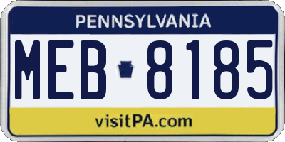 PA license plate MEB8185