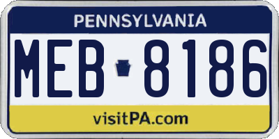 PA license plate MEB8186