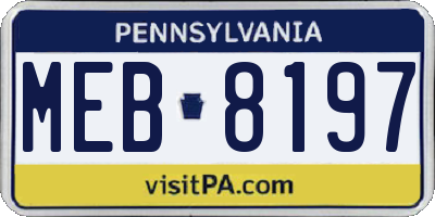PA license plate MEB8197