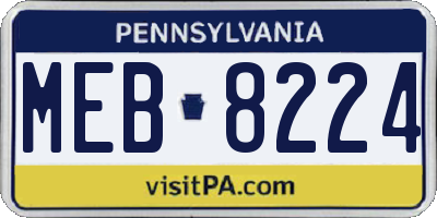 PA license plate MEB8224