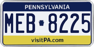 PA license plate MEB8225